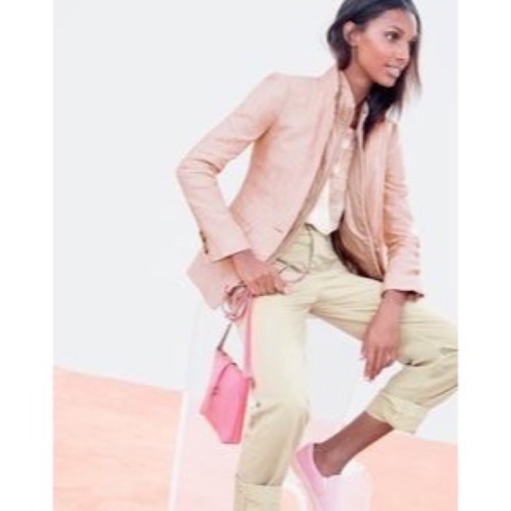 J. Crew Regent Blush Pink Linen Blazer size 6 Tall - Picture 1 of 7